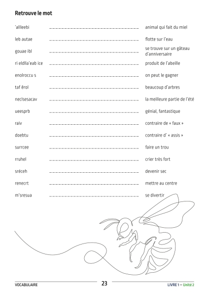 Vocabulaire et exercices L1 - L2 - L3